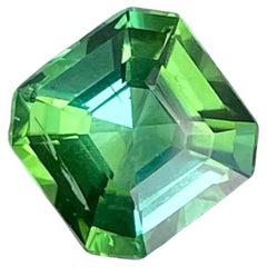 2.15 Carats Mint Green Loose Tourmaline Stone Asscher Cut Afghan Gemstone