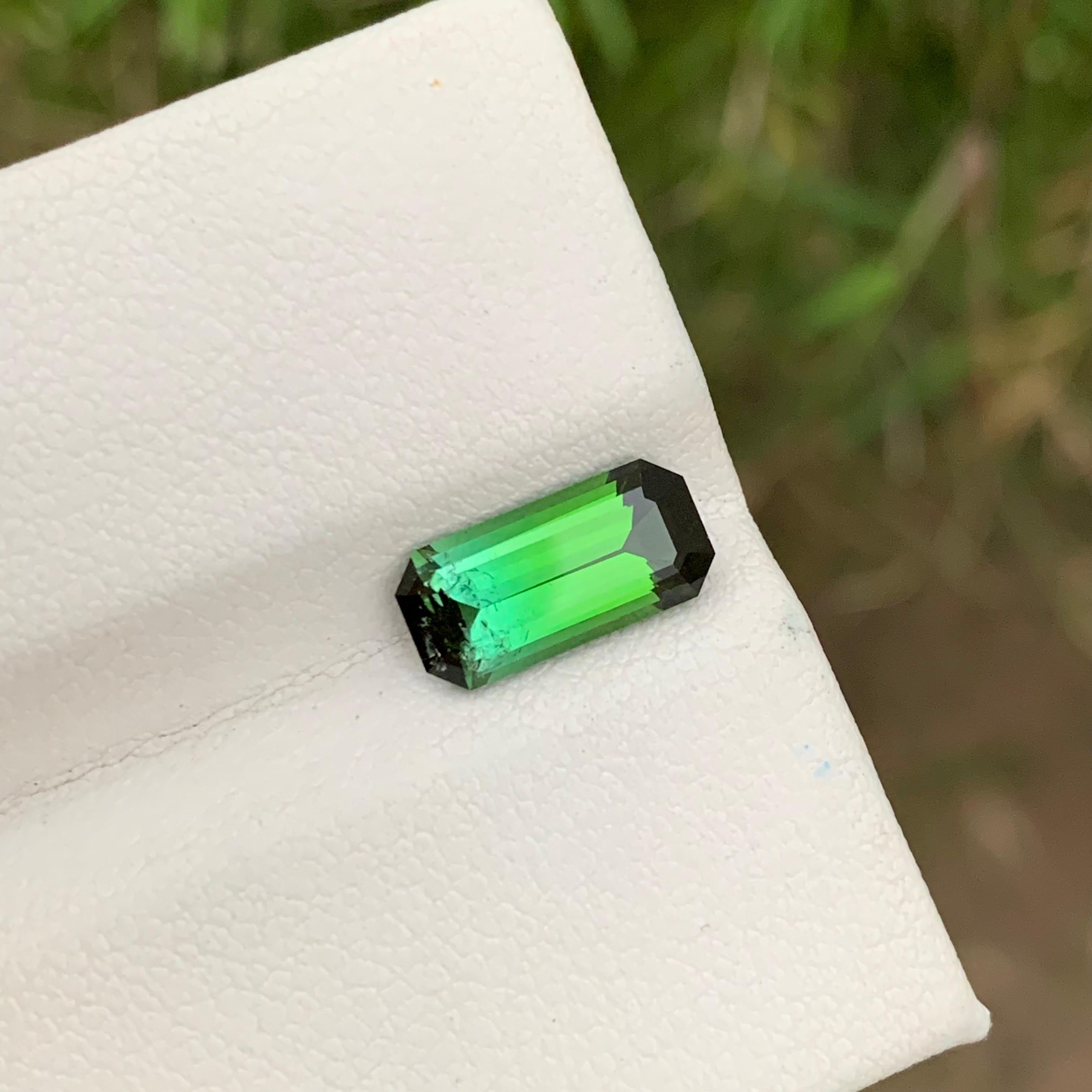 Emerald Cut 2.15 Carats Natural Loose Bicolour Tourmaline Emerald Shape Ring Gemstone For Sale
