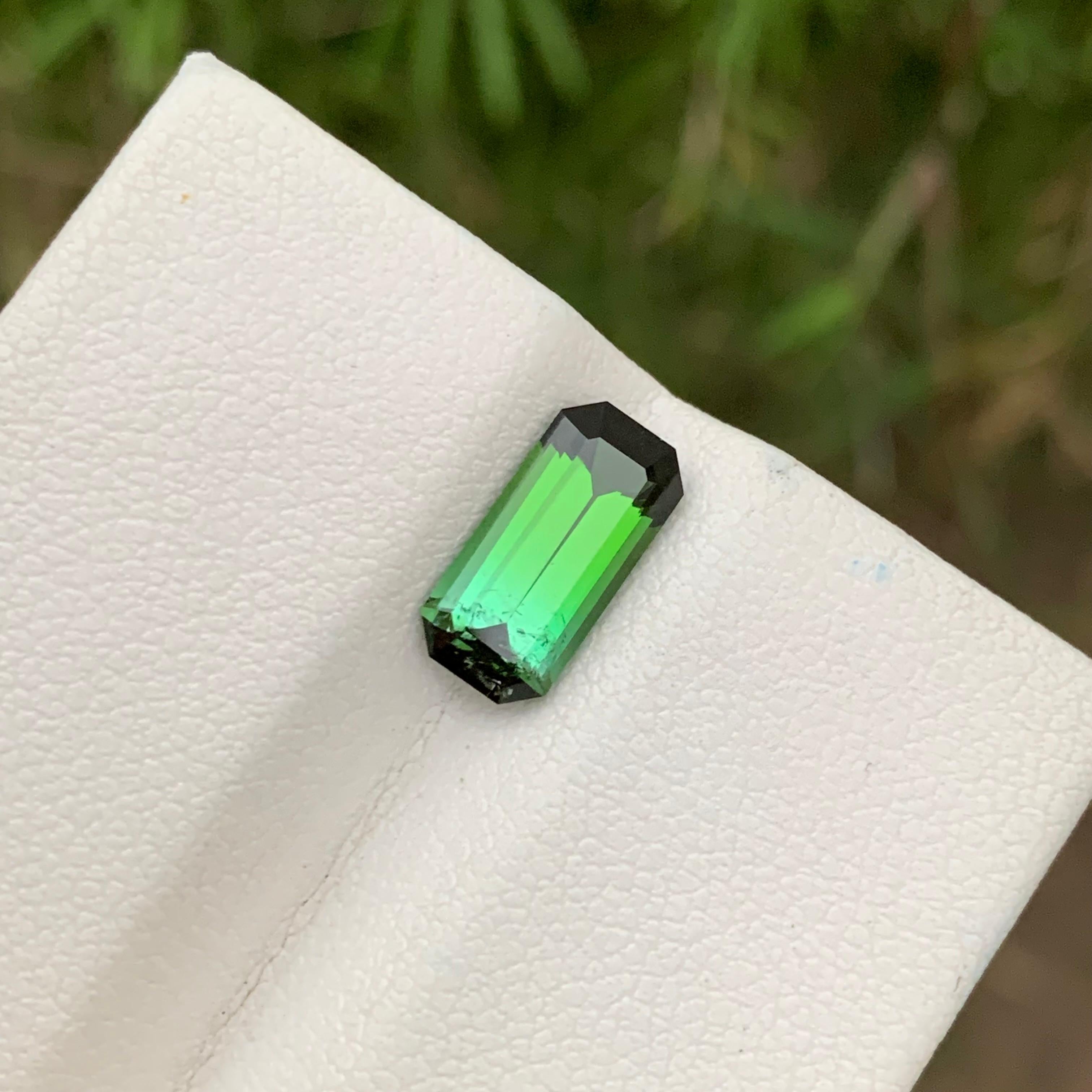 2.15 Carats Natural Loose Bicolour Tourmaline Emerald Shape Ring Gemstone For Sale 1