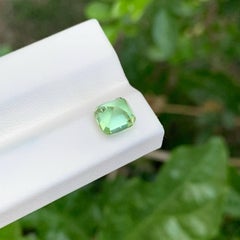 2.15 carats Olive Mint Green Tourmaline Stone Cushion Cut Afghan Gemstone
