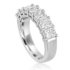2.15 Carats Radiant Cut Diamond Platinum Half Band Ring