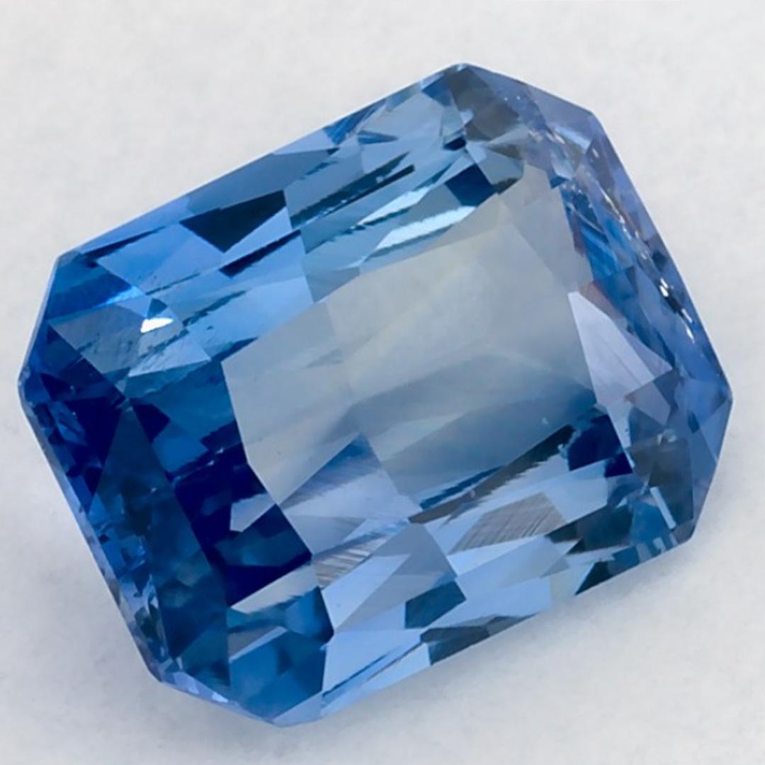 2.15 Karat Blauer Saphir Oktagon Loser Edelstein (Smaragdschliff) im Angebot