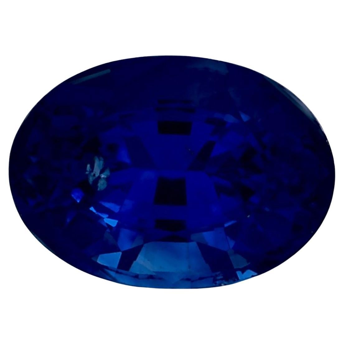 2.15 Karat Blauer Saphir Oval Loser Edelstein