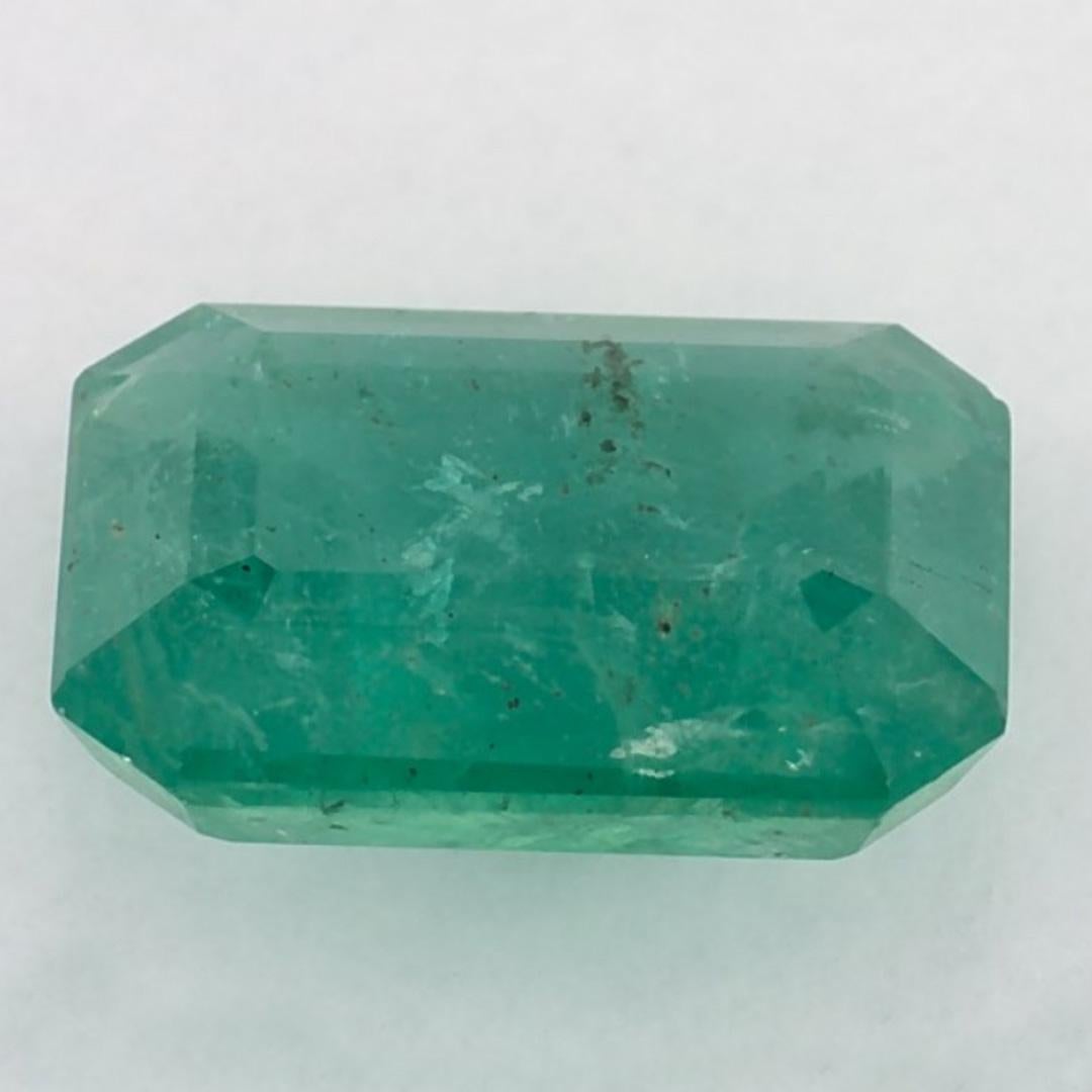 Women's or Men's 2.15 Ct Emerald Octagon Cut Loose Gemstone For Sale