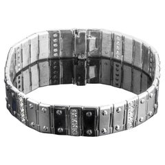 2.15 Ct Men's Screw Link Diamond Bracelet 14k Solid White Gold 49.6 g 8''