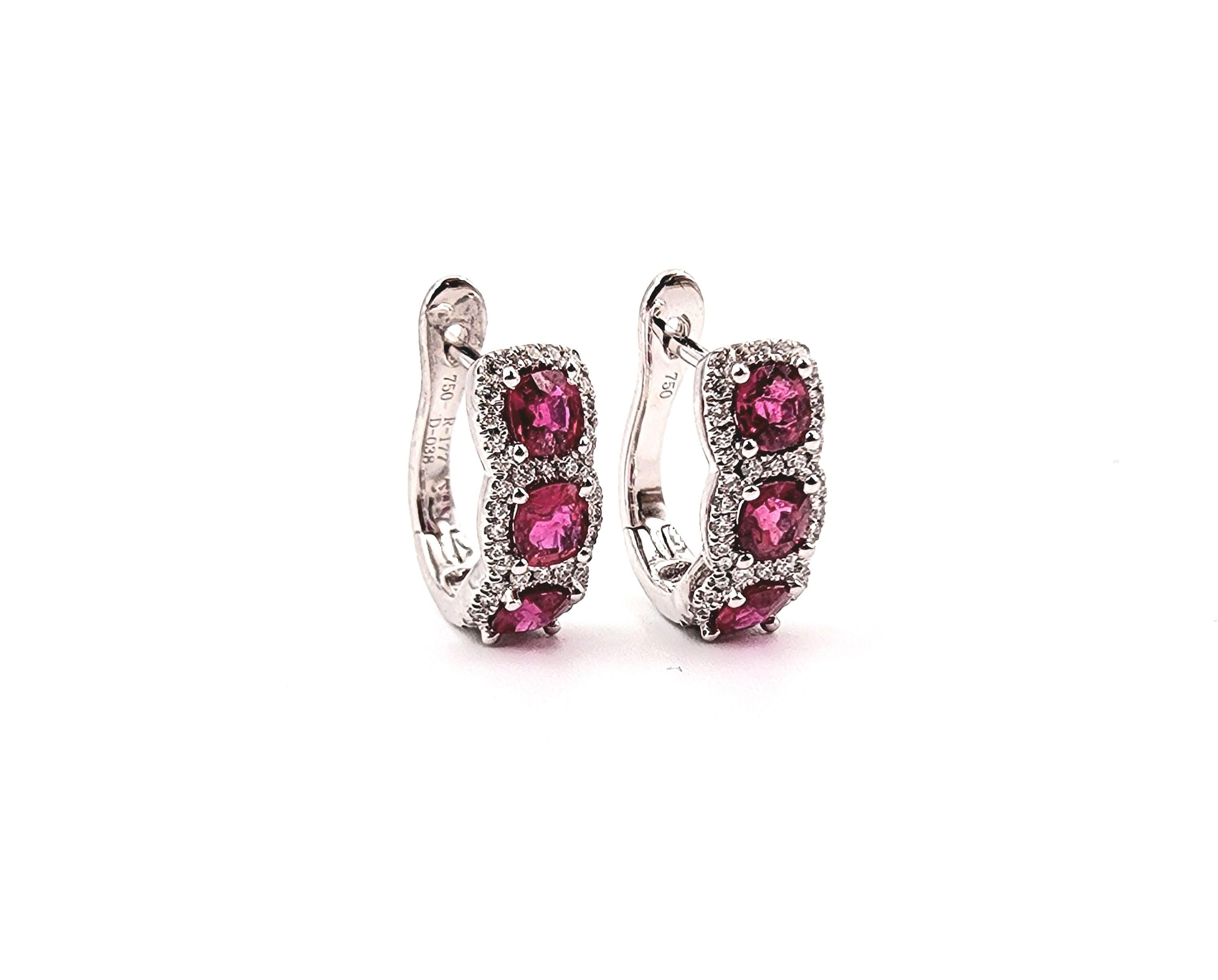 2,15 ct Rubis et diamants naturels Huggies en vente 4