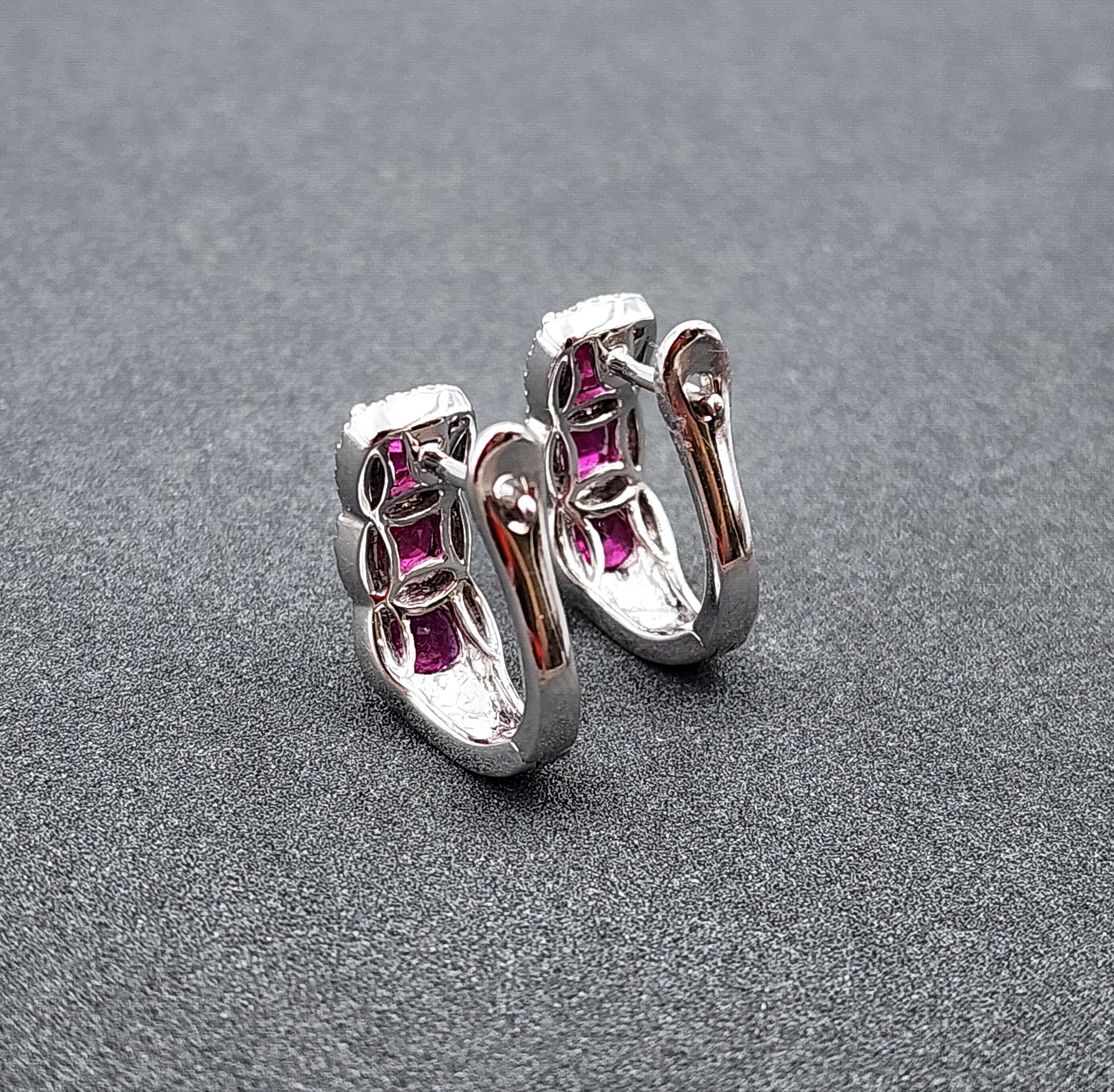 Taille grossière 2,15 ct Rubis et diamants naturels Huggies en vente