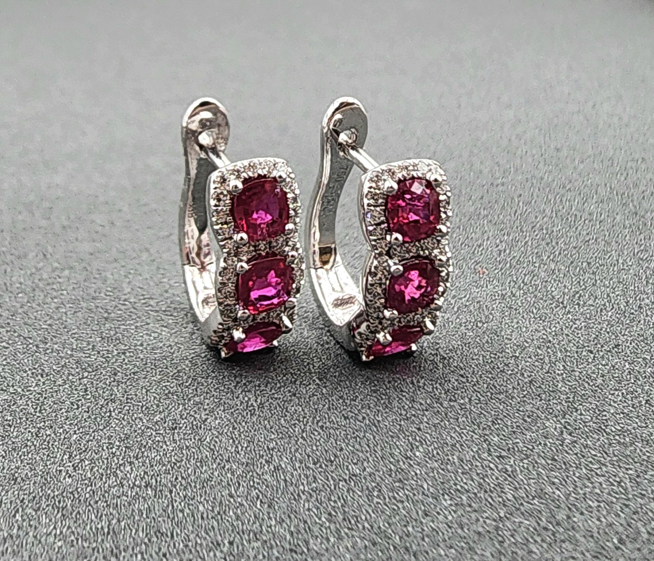 2,15 ct Rubis et diamants naturels Huggies en vente 1