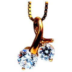 2.15 Ct Round Cz Twin Necklace 14kt*