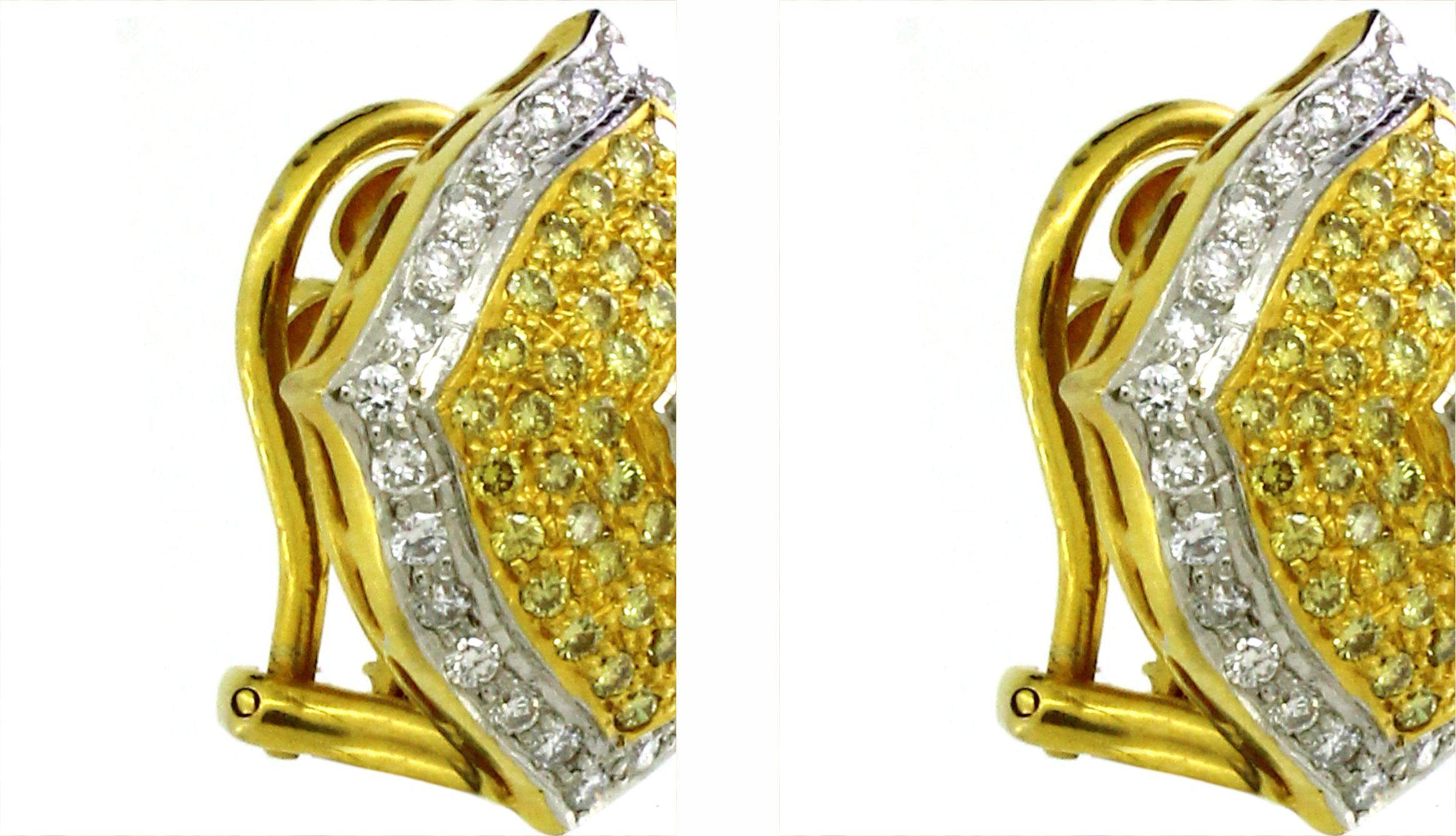 2,15 Karat gemischte Diamant-Ohrringe (Rundschliff) im Angebot