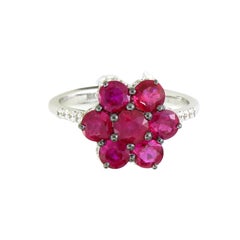 2.15 cts of Ruby and 0.62 cts of White diamond Ring