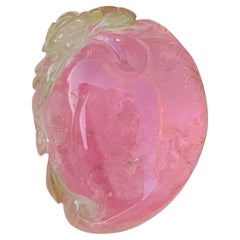 21.50 Carat Loose Beautiful Berry Shape Bi Color Tourmaline Drilled Carving