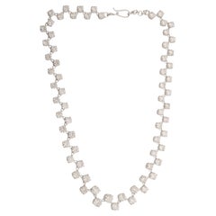 21.54Ct HI Color SI Clarity Diamond Cluster Choker Necklace in 18k White Gold