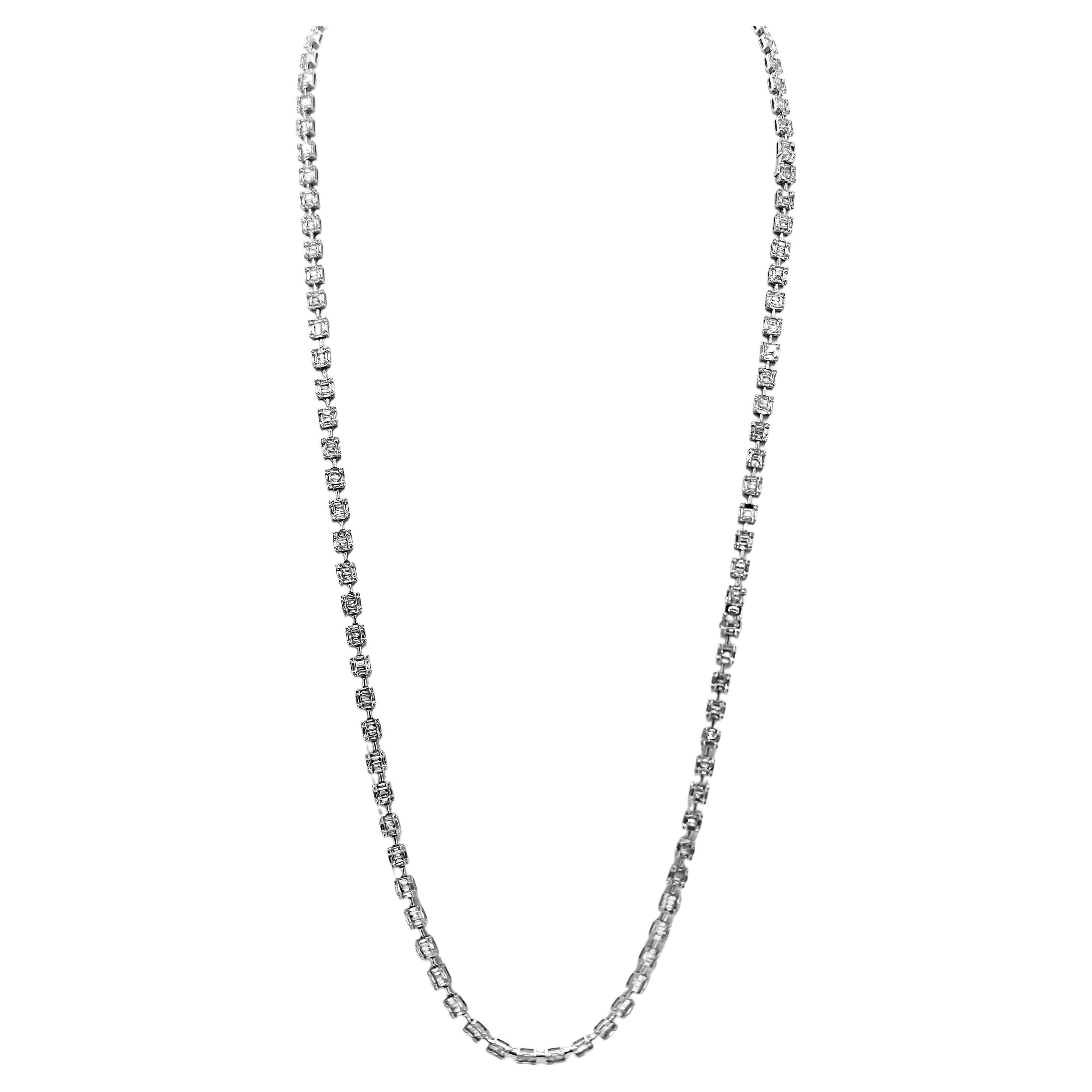 21.59 Carat Diamond White Gold Necklace