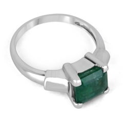 Anello a 4 punte con smeraldo taglio Asscher 2,15 ct 14K Nature Greene & Greene