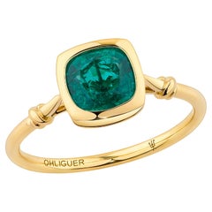 2.15ct Zambian Emerald Knot Ring in 18ct Yellow Gold, Ohliguer