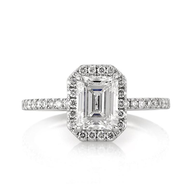 2.15ct Emerald Cut Diamond Engagement Ring For Sale