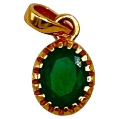 2.15ct Emerald Pendant 14k Hallmark Gold Emerald Pendant Natural Emerald Pendant