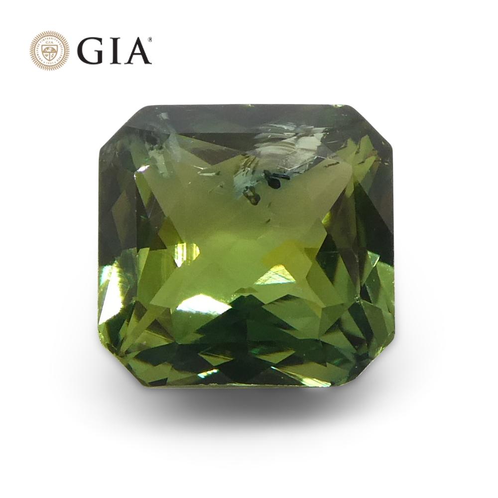 2.15ct Octagonal/Emerald Cut Bluish Green Sapphire GIA Certified For Sale 5