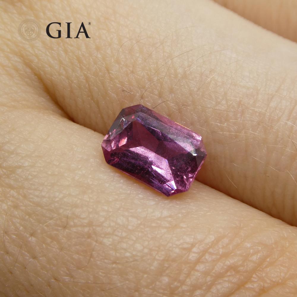 2.15ct Octagonal Purplish Pink Sapphire GIA Certified Madagascar For Sale 5