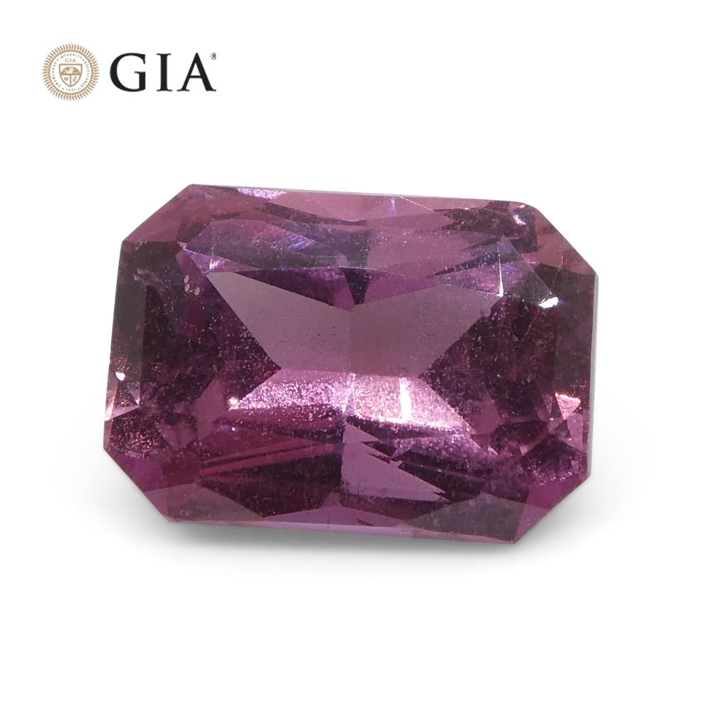 2.15ct Octagonal Purplish Pink Sapphire GIA Certified Madagascar For Sale 6