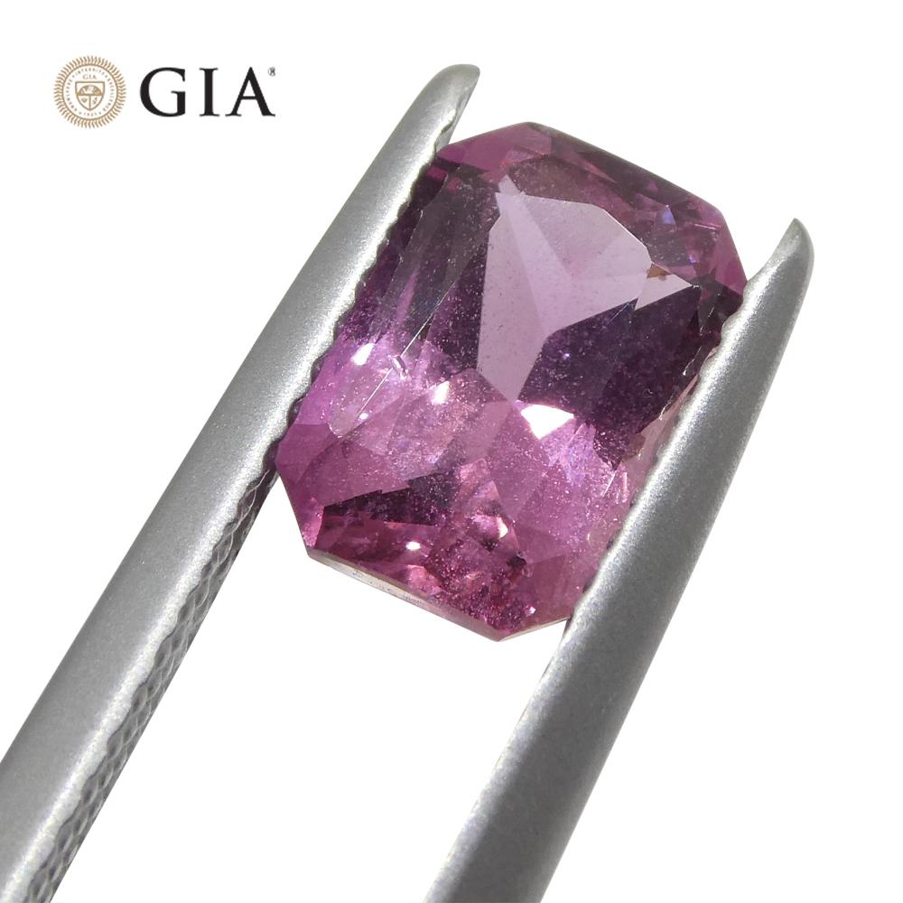 2.15ct Octagonal Purplish Pink Sapphire GIA Certified Madagascar In New Condition For Sale In Toronto, Ontario