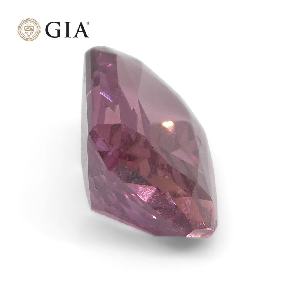 Women's or Men's 2.15ct Octagonal Purplish Pink Sapphire GIA Certified Madagascar For Sale