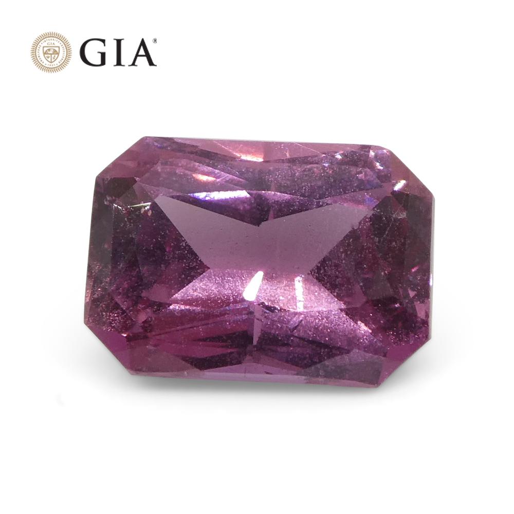 2.15ct Octagonal Purplish Pink Sapphire GIA Certified Madagascar For Sale 2