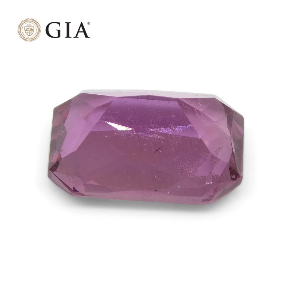 2.15ct Octagonal Purplish Pink Sapphire GIA Certified Madagascar For Sale 3