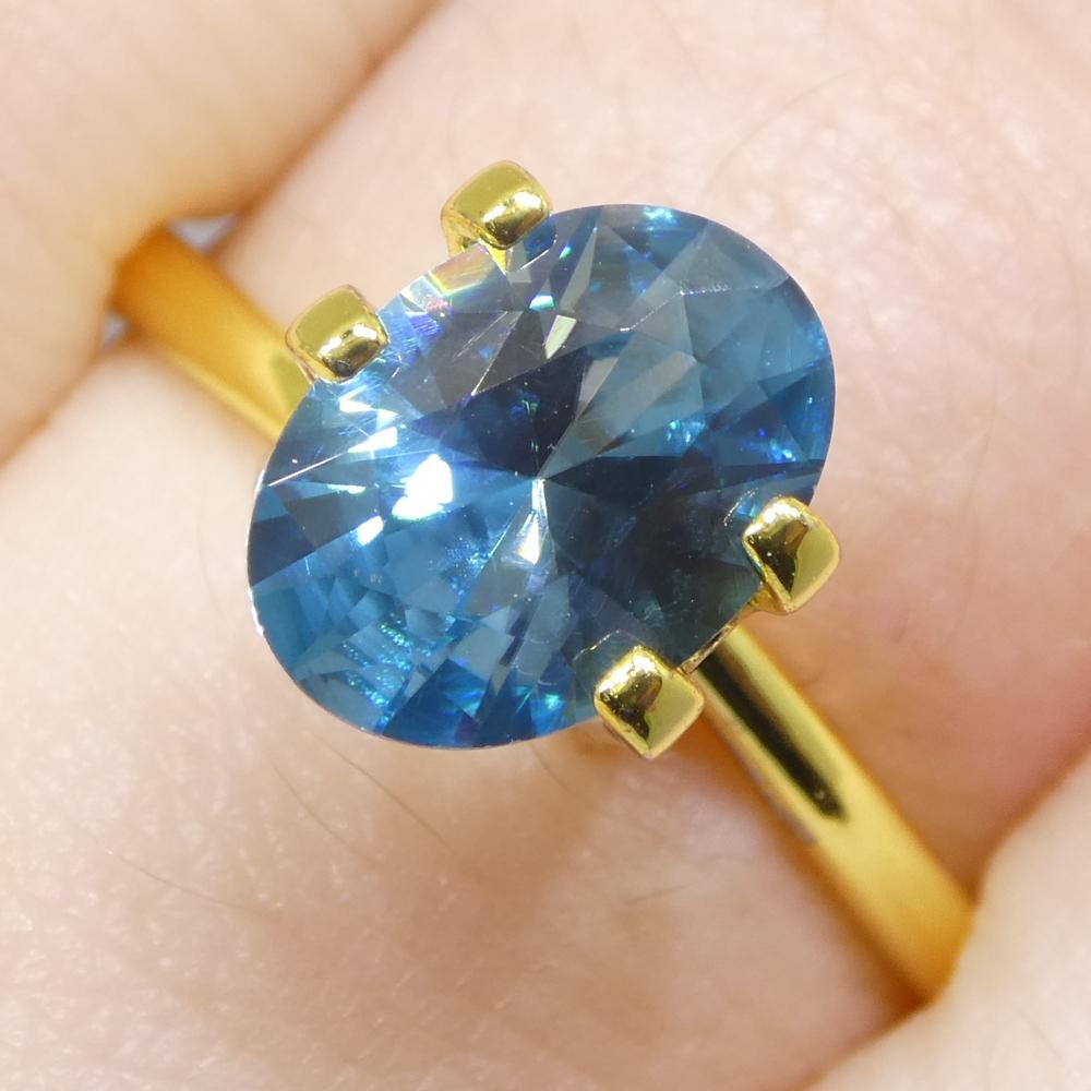 2.15ct Natural Earth Mined Oval Master Brilliant Cut Blue Zircon from Cambodia For Sale 10