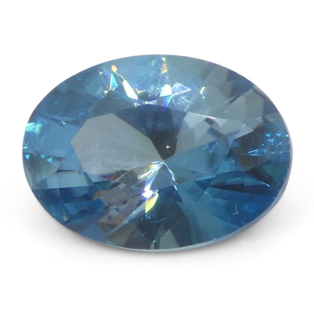 2.15ct Natural Earth Mined Oval Master Brilliant Cut Blue Zircon from Cambodia For Sale 4