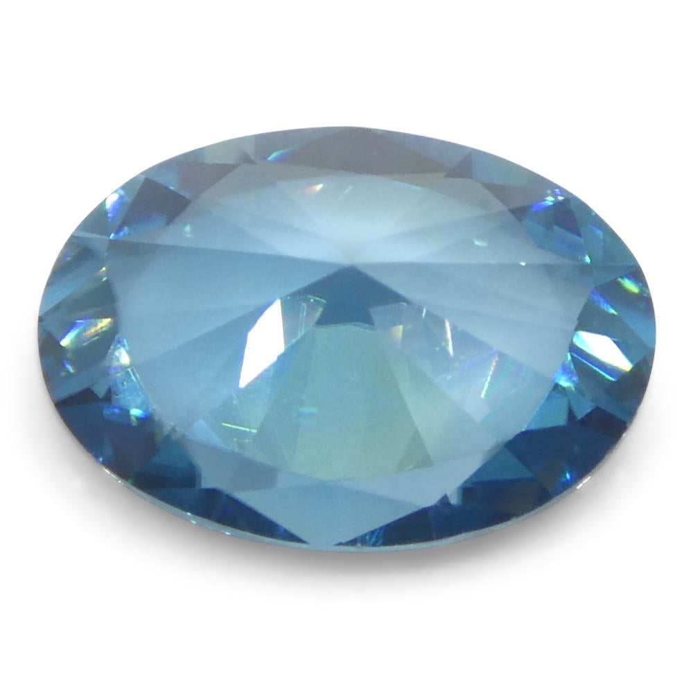 2.15ct Natural Earth Mined Oval Master Brilliant Cut Blue Zircon from Cambodia For Sale 6