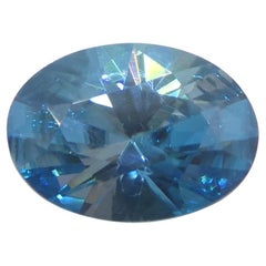 2.15 ct Circón azul talla brillante maestro ovalado natural extraído de la tierra procedente de Camboya