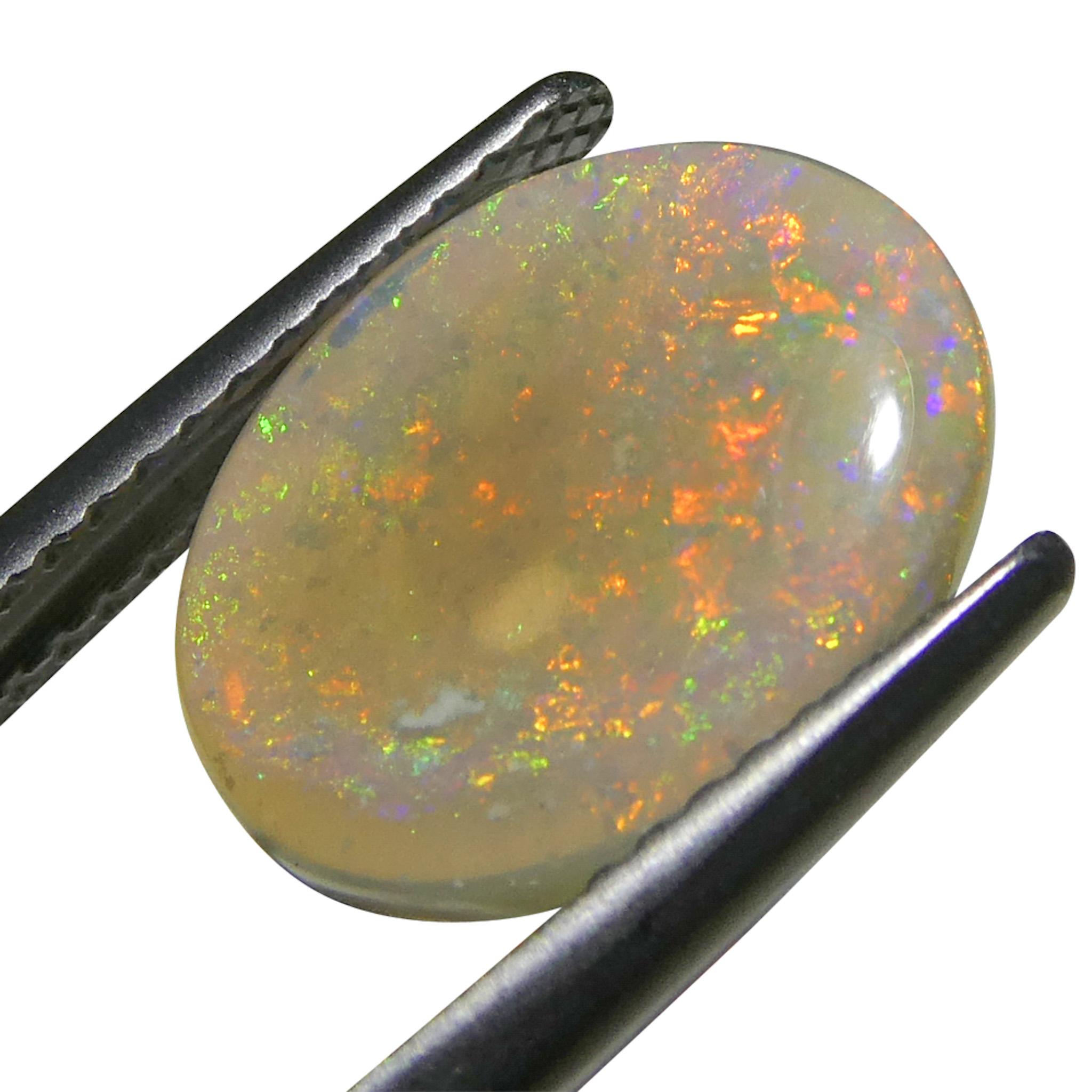 2.15 Karat ovaler weißer Opal mit Cabochonschliff aus Australien im Angebot 5