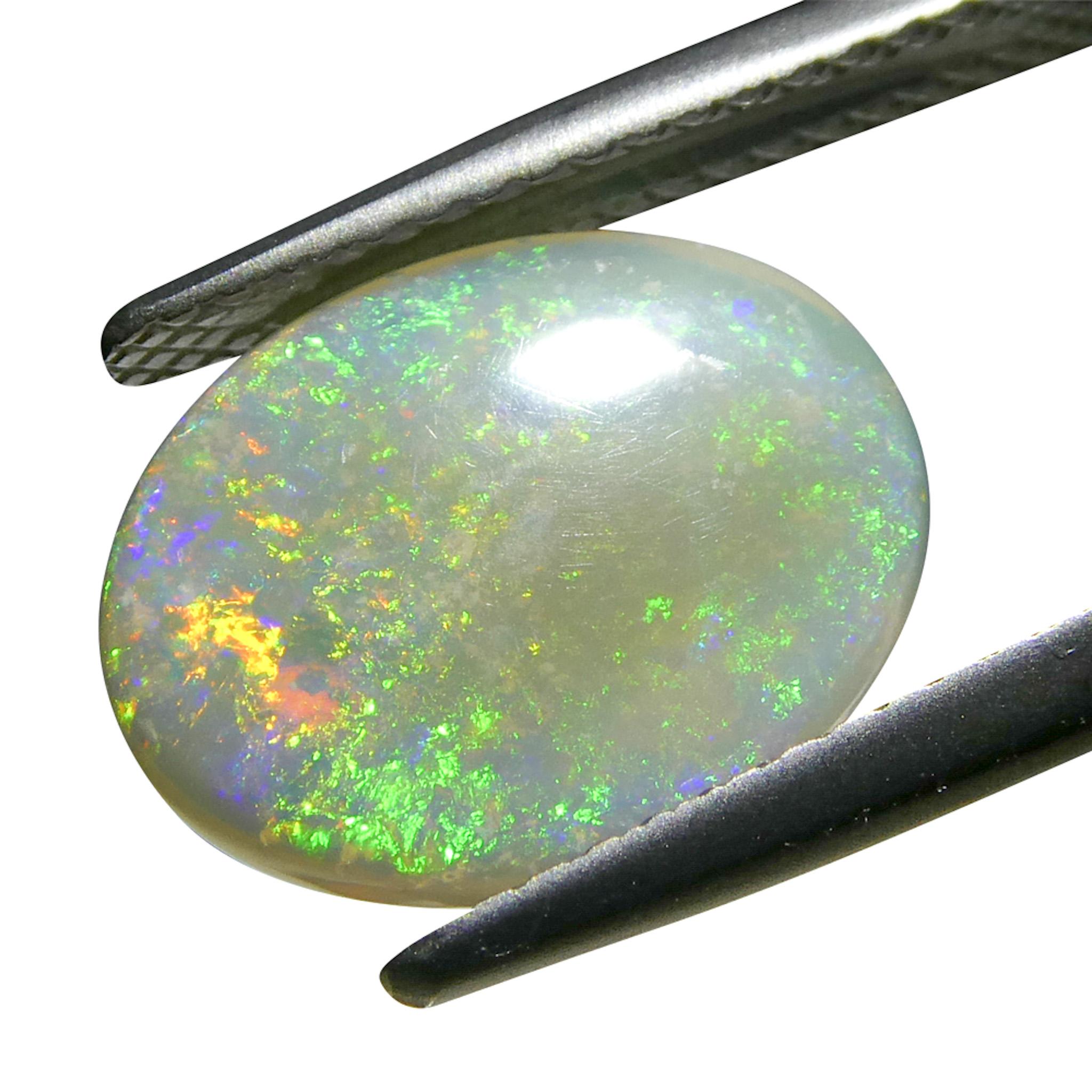 2.15 Karat ovaler weißer Opal mit Cabochonschliff aus Australien im Angebot 4