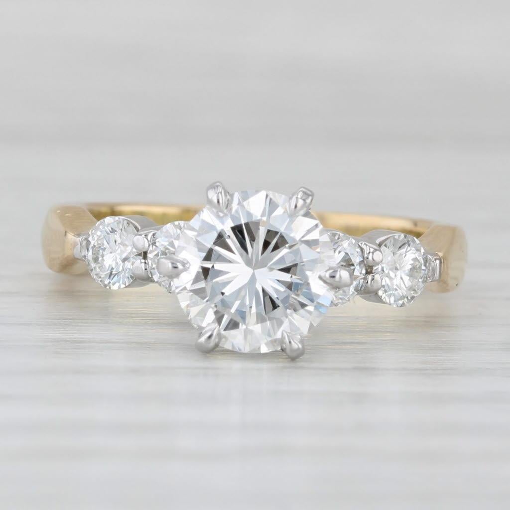 2.15ctw Round Diamond Engagement Ring 18k Gold Size 6.5 Hearts on Fire GIA In Good Condition For Sale In McLeansville, NC