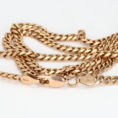 14k Rose Gold Cuban Link Chain Necklace, 21.5 Inch, 17.25g