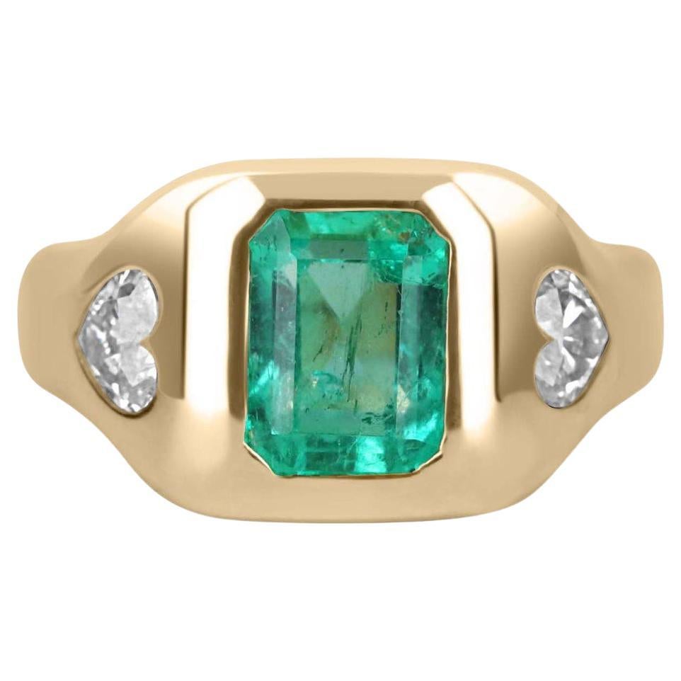 Late Victorian Emerald Diamond Gold Gypsy Ring at 1stDibs emerald