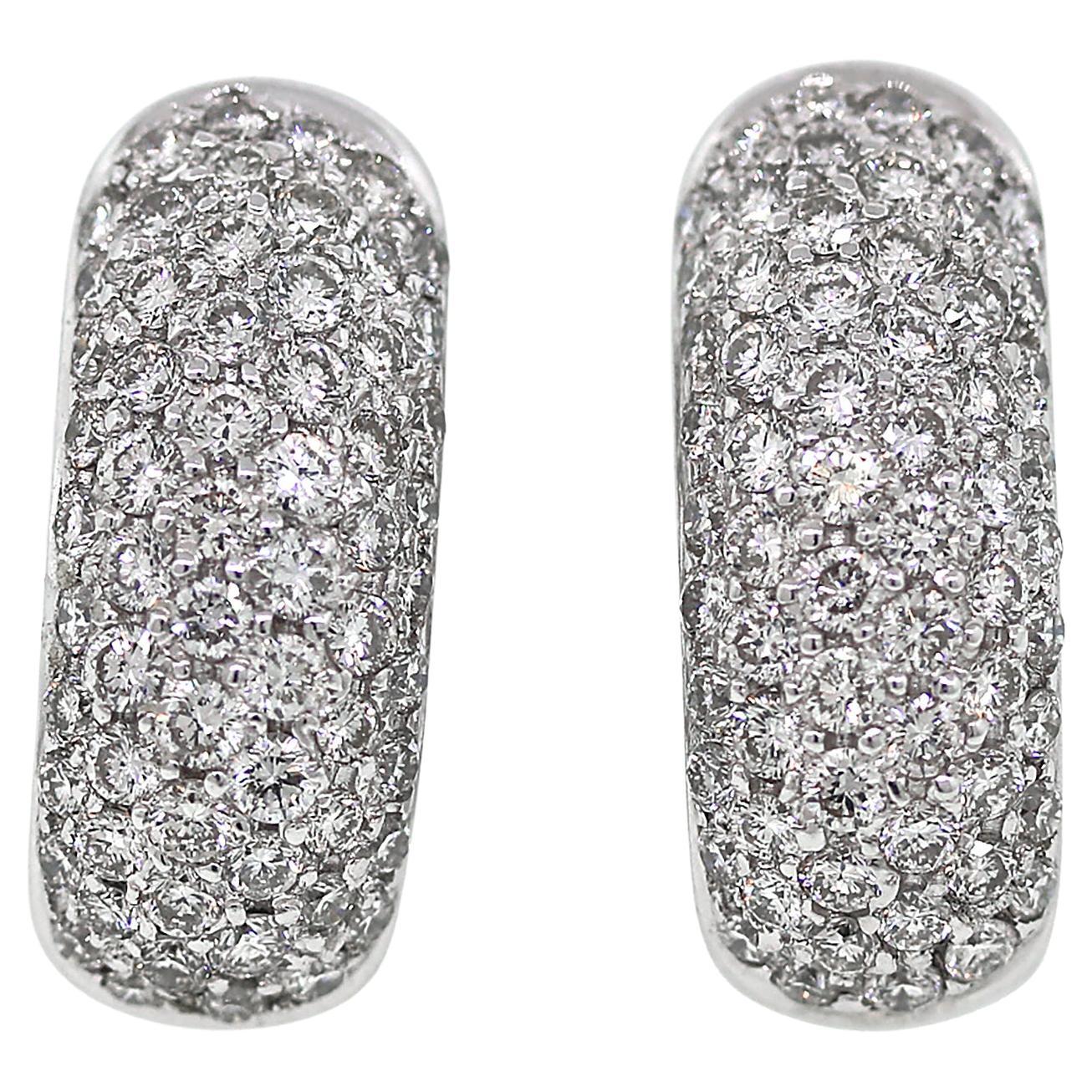 2.16 carat Diamond Huggies Earrings For Sale
