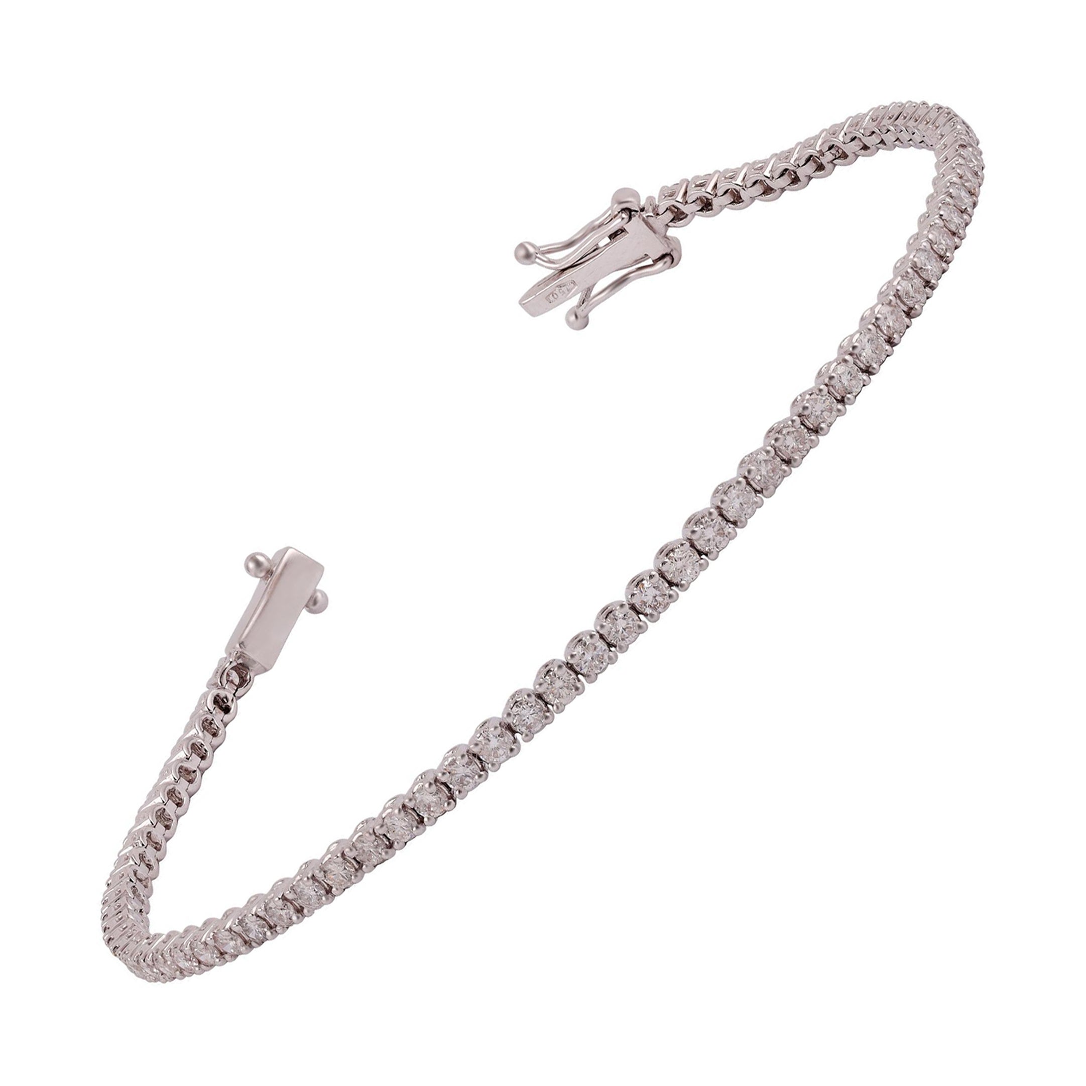 Bracciale tennis con diamanti da 2,16 carati, oro bianco 18 carati.