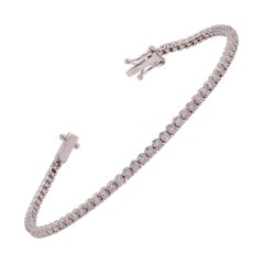 Bracelet tennis en or blanc 18 carats et diamants de 2,16 carats.
