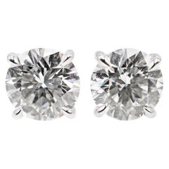 2.16 Carat GIA Certified Diamond Platinum Stud Earrings
