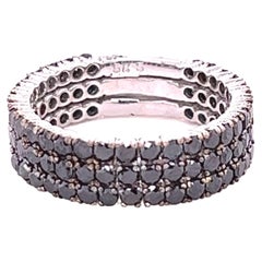 2,16 Karat Schwarzer Naturdiamant Weißgoldband
