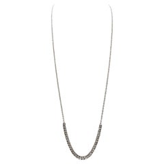 2.16 Carat Natural Round Diamond Mini Tennis Necklace 14 Karat White Gold 24''