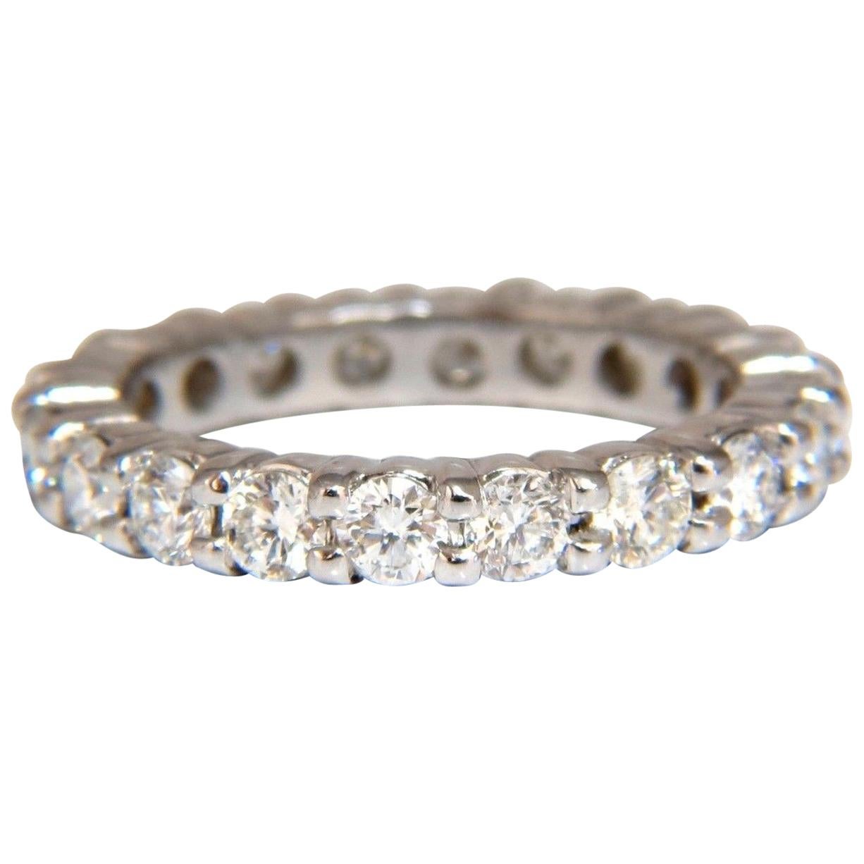 2.16 Carat Natural Round Diamonds Eternity Ring Sharing Prong