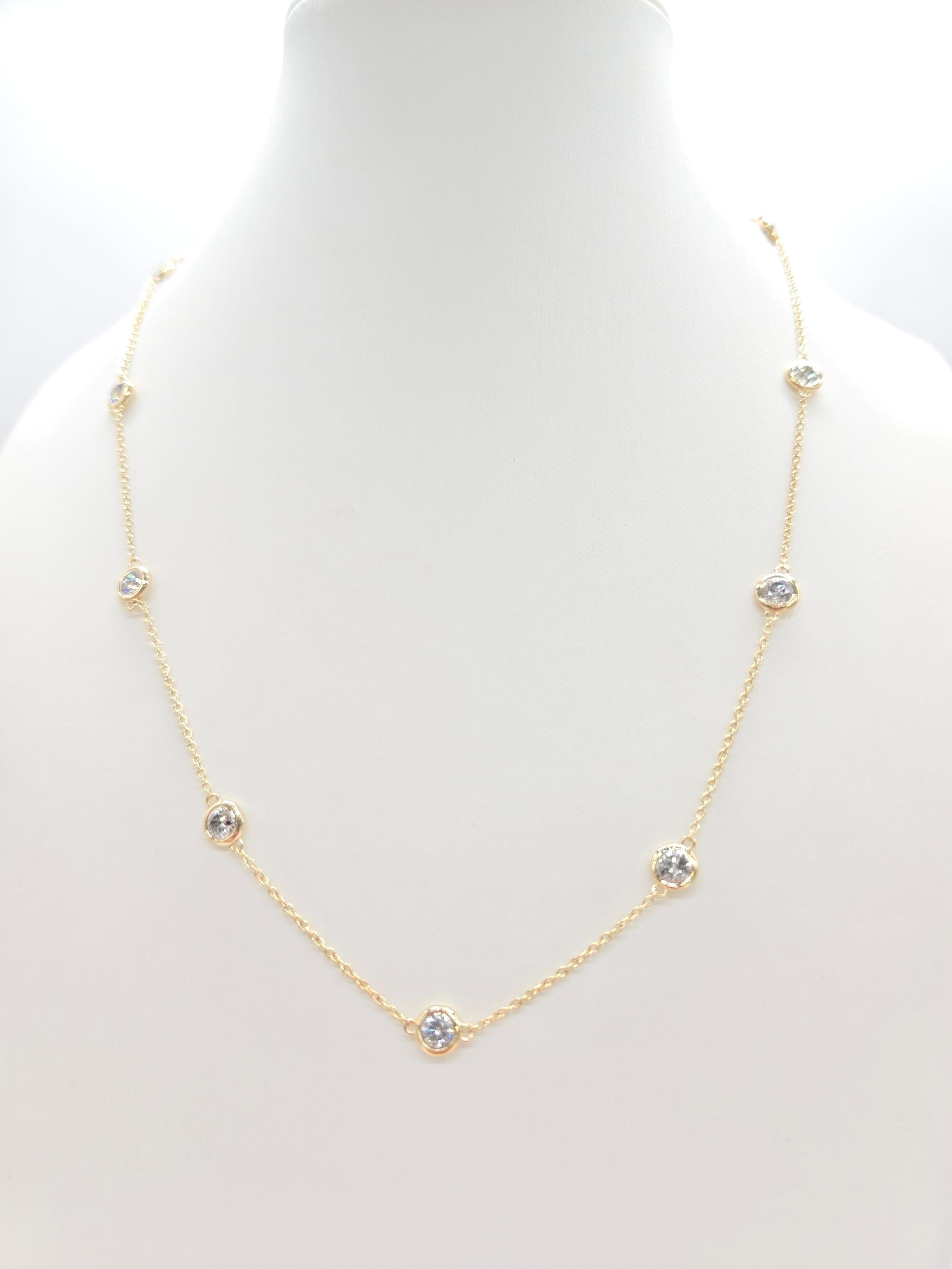Stunning Natural Diamond by the Yard Necklace in 14K Yellow Gold – 2.16 Carats

Elevate your jewelry collection with this exquisite Natural Diamond by the Yard necklace, crafted in luxurious Italian-made 14K yellow gold. Featuring 10 sparkling