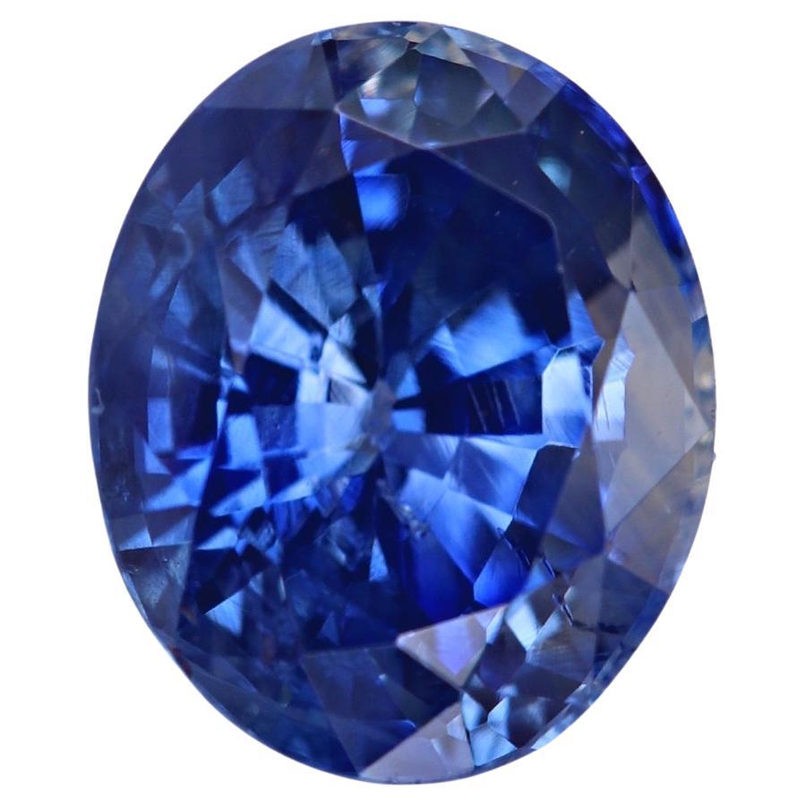 2.16 Carat Oval Cut Natural Blue Sapphire Loose Gemstone from Sri Lanka (Saphir bleu naturel taillé en ovale) en vente