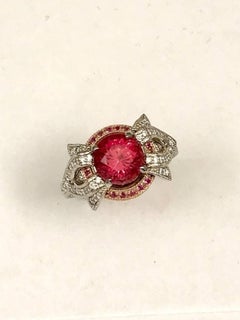 2.16 Carat Pink Tourmaline Diamond Engagement Ring