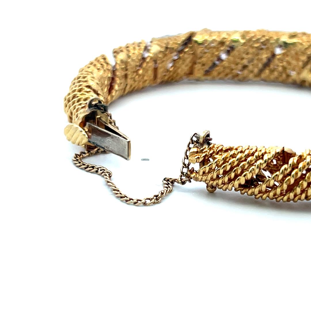Bracciale in oro giallo 18 carati con 2,16 carati di diamante rotondo brillante G VS in vendita 2