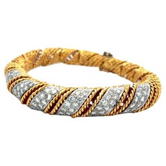 Bracciale in oro giallo 18 carati con 2,16 carati di diamante rotondo brillante G VS